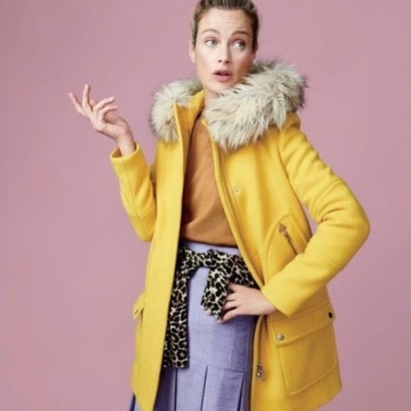 Jackets & Blazers - JCrew $365 Chateau Parka in Italian Stadium-Cloth Wool 2 Light Mustard J5488
